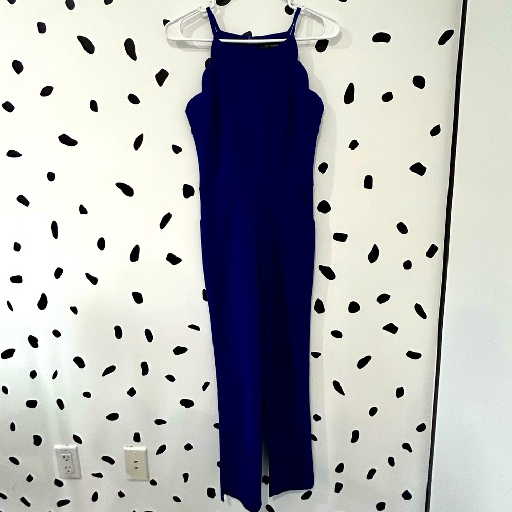 XS AQUA BLUE JUMPSUIT WITH ZIPPER ON BACK
